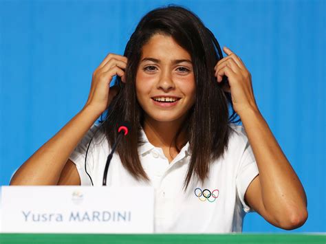 Yusra madrini - Photograph of Yusra Mardini. One of the most inspiring athletes of the 2016 Olympic Games in Rio, Brazil was Yusra Mardini. Mardini grew up in Syria. She swam for this country in many swimming competitions. She was going to swim in the Olympics for Syria, but then she had to flee from... Educators only.